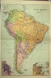 1912 MAP SOUTH AMERICA RIO DE JANEIRO BUENOS AIRES