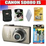 cheap Canon PowerShot SD880IS 10MP Digital Camera with 4x Wide Angle Optical Image Stabilized Zoom (Gold) Package 1
