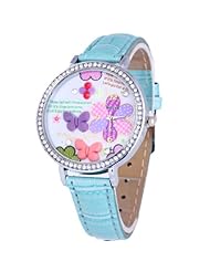 Lumramus New Womens Clay Quartz Round Dial Wrist Watch Blue Band