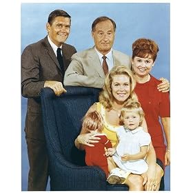 SANDRA GOULD AS GLADYS KRAVITZ #2, ELIZABETH MONTGOMERY AS SAMANTHA STEPHENS/SERENA, ERIN MURPHY AS TABITHA STEPHENS, DICK YORK AS DARRIN STEPHENS #1 FROM BEWITCHED #1 - COLOUR Movie Photo - (4 Different Photograph & POSTER Sizes Available)