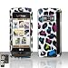 Blue Pink Green Purple Big Leopard Color Dot Design Snap on Hard Cover Protector Faceplate Skin Case for Verizon LG Env Touch VX11000 VX-11000 + LCD ScreenGuard Film (Ship in Cardboard box)