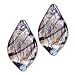 Murano Style Glass Silver Foil Blue and Purple Small Leaf For Earrings (2)