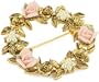 1928 Boutique Porcelain Rose Floral Wreath Brooch