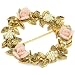 1928 Boutique Porcelain Rose Floral Wreath Brooch