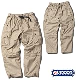 【大きいサイズ】OUTDOOR 2WAYイージーカーゴパンツ （ベージュ） （3L 4L 5L 6L 7L 8L）