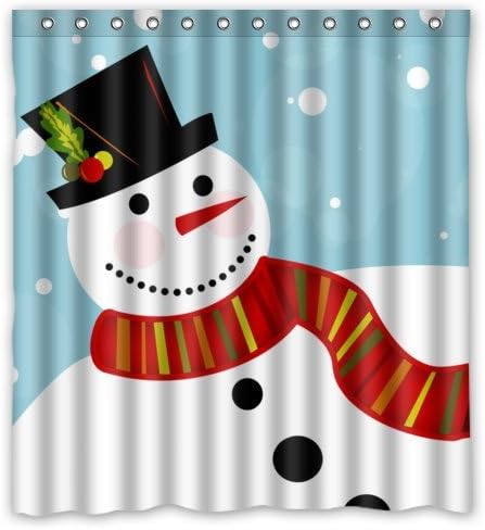 Snowman Standard Waterproof Shower Curtain,66"(w) x 72"(h)