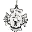 14K White Gold St. Florian Medal - 25.00mm