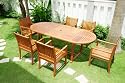 7pc 88 in Shorea Dining Table and Chairs Patio Outdoor Furniture