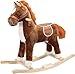 Charm Company Pinto Horse Rocker with Cowboy Music, Brown : image