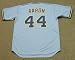 HANK AARON Milwaukee Brewers 1975 Majestic Cooperstown Throwback Away Jersey, 2XL