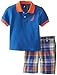 Nautica Boys' 2 Piece Solid Polo Plaid Short Set
