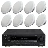 4 Pairs of 35w Ceiling Speakers with Amplifier, Speakers & 100m Cable