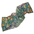 Prettystern - 160cm Malerei Kunstdruck Schal aus 100% Seide (Seidenschal) - Farmgarten mit Sonnenblumen