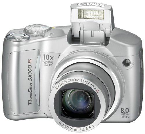 Canon PowerShot SX100IS 8MP Digital Camera with 10x Optical Image Stabilized Zoom (Silver)