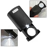 SOLOOPポケットルーペ カード 携帯用LEDライト付ポケットルーペ 倍率30倍 精密作業に最適 宝石鑑定 ライト付きルーペ