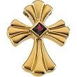 14K Yellow Gold Ruby Cross Pendant