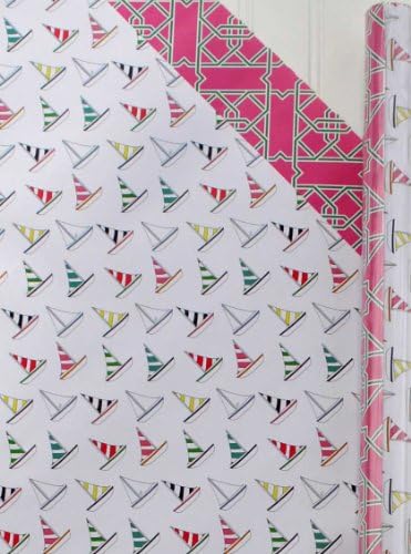 Sailboats Reversible Rolled Gift Wrap