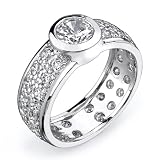 Cherished Eternity: Sterling Silver Eternity Style Size 7 Engagement Ring with Cubic Zirconia