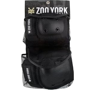 Zoo 2 Pack Pad Set Adult Black Elbow Knee Skate Pads