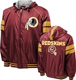 NFL Men's Washington Redskins Full Zip Hooded Jacket (Red, Large)