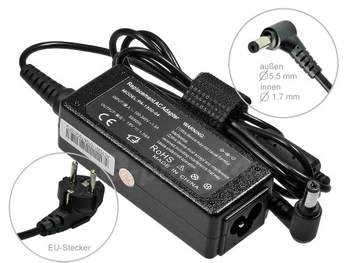 Adaptateur chargeur secteur AC Adapter pour ordinateur portable Acer Aspire One D150 D250 751 751H Dell Inspiron Mini 10v 11v 910 1010 1011 1012. Avec câble d’alimentation standard européen. De e-port24®