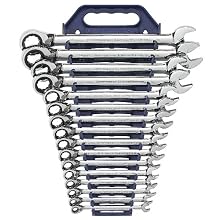 GearWrench 9602 16-Piece Reversible Combination Ratcheting Wrench Set, Metric