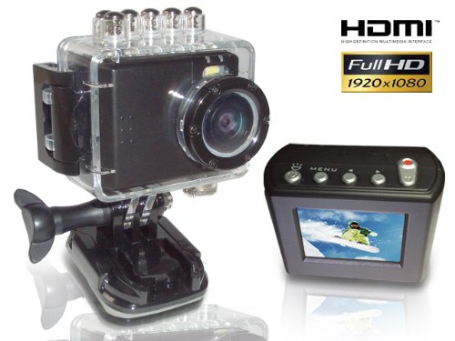 HD PRO 1 Action Cam Full HD + 60 Bilder/Sekunde + 5 Megapixel + 1,5 Zoll LCD Display (HDMI, USB, AV-Out) schwarz