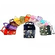 12 Mini Organza Assorted Gold Flower Tote Gift Bags