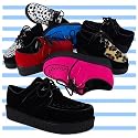 C3D Unisex Womens Mens Girls Boys Lace Up Faux Suede Punk Goth High Platform Flat Ladies Creepers Shoes Size 3-8