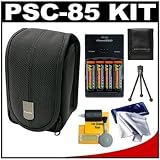 Canon PowerShot PSC-85 Carrying Case + (4) Batteries & Charger + 2GB Card + Tripod + Accessory Kit for A720 IS, A710 IS, A650 IS, A640, A630, A590 IS, A580, A570 IS, A560, A470, A1000 IS, A2000IS, SX100 IS, SX110 IS & E1 Digital Cameras: Super Deal Exclusive
