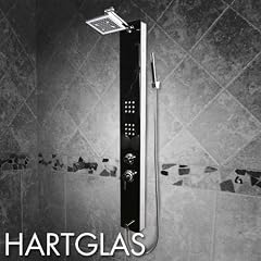 Design Duschpaneel Duschsystem Massage (Regenschauerdusche, K�rperdusche, Handbrause, Hartglas-Front) schwarz