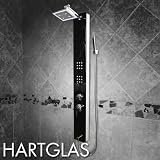 Design Duschpaneel Duschsystem Massage (Regenschauerdusche, K�rperdusche, Handbrause, Hartglas-Front) schwarz