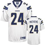 Ryan Mathews Youth Jersey: Reebok White #24 San Diego Chargers Replica Jersey
