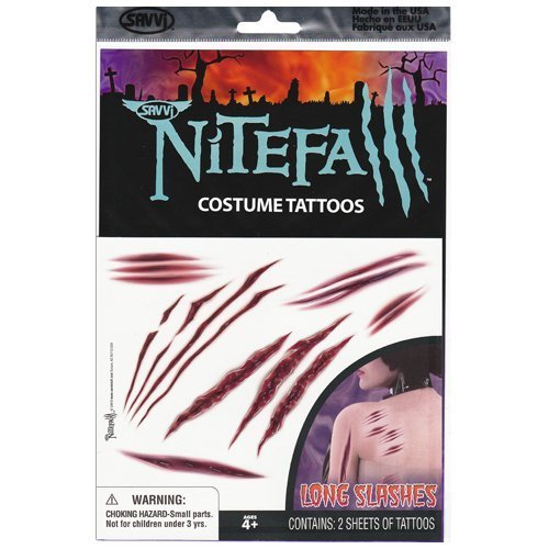 Long Slashes Nitefall Costume Tattoos