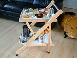 FOLDING WOODEN HOSTESS TROLLEY/ BRAND NEW
