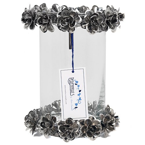 Hurricane Vase Medium Rose Rings Pewter
