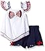 Rare Editions Girls' White Clipdot Short Set