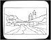 Mouse Pad with buildings, tree, black and white, Mexico, hills, greenery, mountain, river, plants, towers, bridge