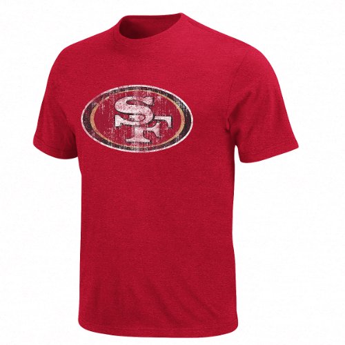 NFL Men's San Francisco 49Ers Vintage Logo III Short Sleeve Basic Tee (Bright Cardinal , X-Large)