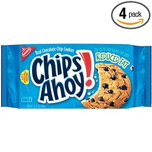 Chips Ahoy! Cookies, Reduced Fat, 13.72-Ounce (Pack of 4)