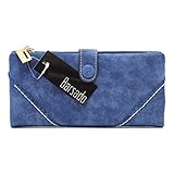 【Barsado】 かわいい ウォレット 女性用 レディース 触り心地がいい キルト調 長財布 (ネイビー )