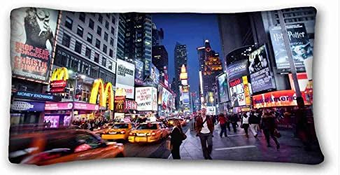 Custom ( Cities New York Nightlife ) Pillowcase Standard Size 20"X36" Design Pillow Case Cover suitable for King-bed PC-Bluish-19494