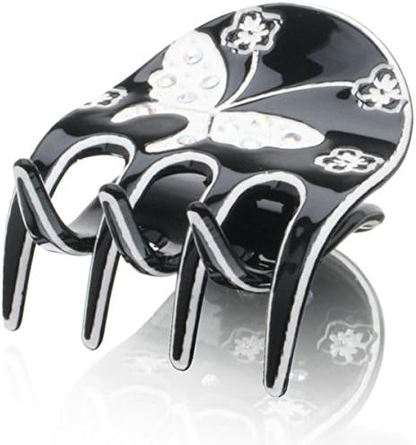 JLN Design Acrylic Jaw Clip - Butterflies (Small) Model No. F0467 (Black)
