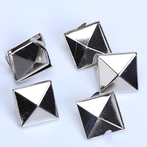 Approx. 100pcs 2 Prongs Pyramid Studs 12mm Silver--Great for Any Leathercraft Project, Like Velts, Handbags, Bracelets, Jackets, or Any Type of Apparel Item