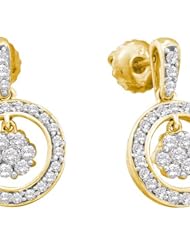 0.50CTW DIAMOND FLOWER EARRINGS
