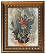 Saint Michael in Wood Frame with Golden Trim, 11.25" x 13.25" - MADE IN ITALY