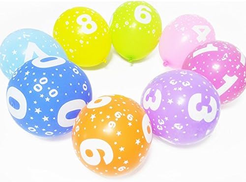 Douqu 10pcs Lovely 12inch 3.2 g Number 0-9 Latex Balloons Printing Digital Globes Kids Birthday Party Decoration Balls Wedding Celebration