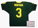 Joe Montana Notre Dame Fighting Irish NCAA Football Autographed Authentic Style Away Green Football