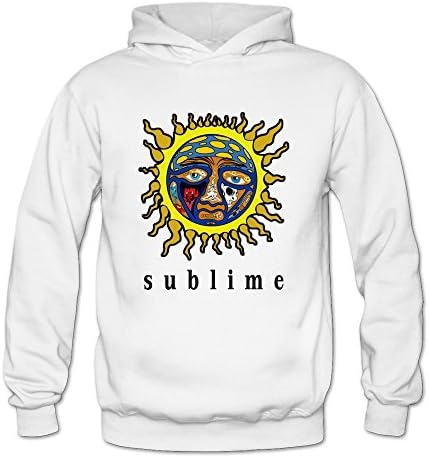 HLING Women's Sublime Sun Logo Pullover Hoodies White M