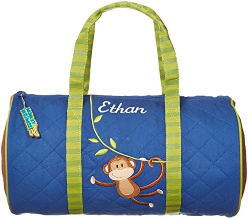 Personalized Quilted Duffle Bag, Monkey, Name Ethan